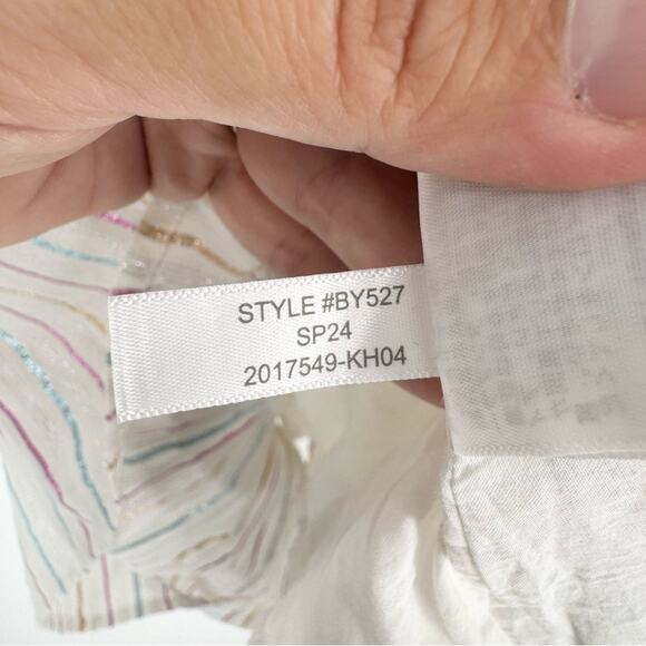 J.Crew Shimmer Tie Front Hamptons Classic Midi Shirt Dress Metallic Rainbow 2P - Picture 13 of 13